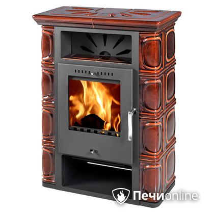 Печь-камин Thorma Borgholm Keramik TOP (черн./ TOP каштановый)  в Бердске